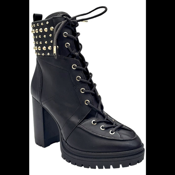 Michael Kors Women's Yvonne Studded Leather Boot Chocolate - Medium - Picture 1 of 3